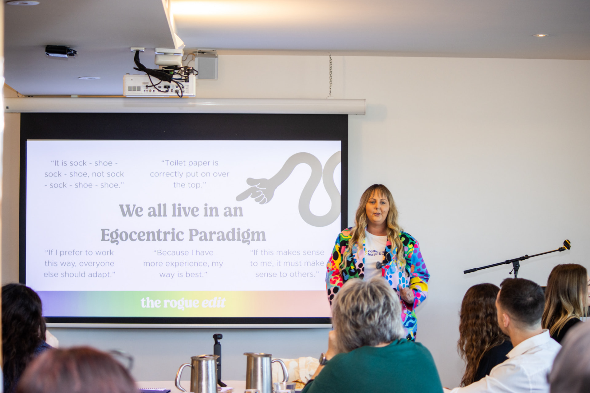 Kayla presenting a session on the egocentric paradigm