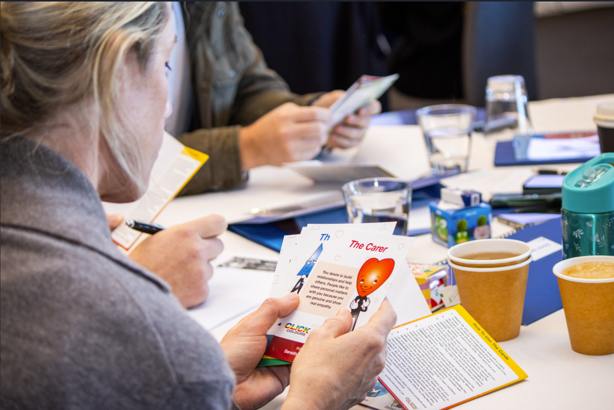 Participants working through CLICK Colours discovery cards