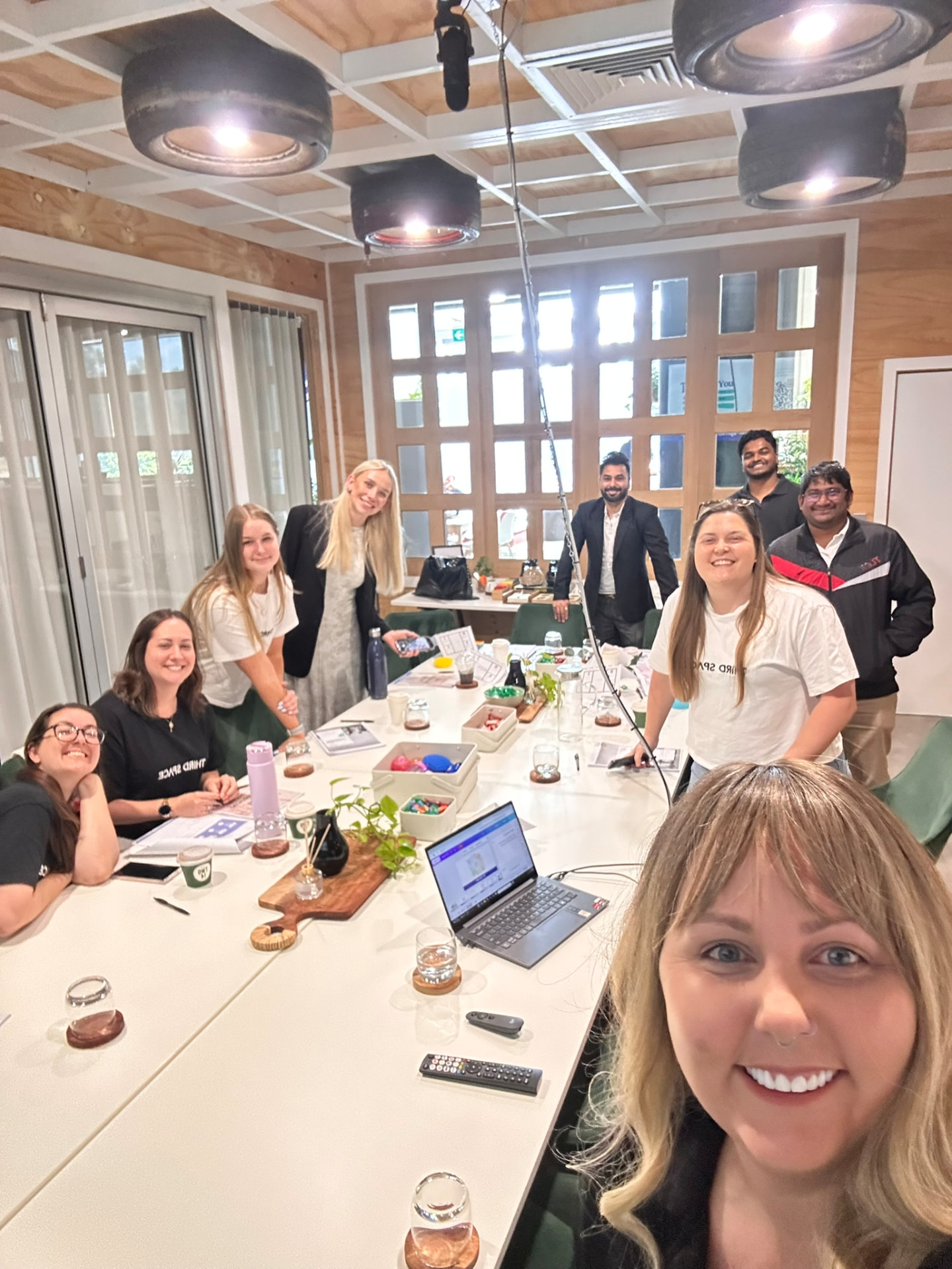 A boardroom team part way through a Rogue Bites workshop